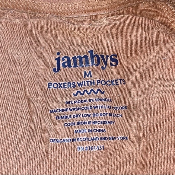 Men’s Jamby’s Shorts Boxers With Pockets Tan Size Medium - Picture 4 of 5